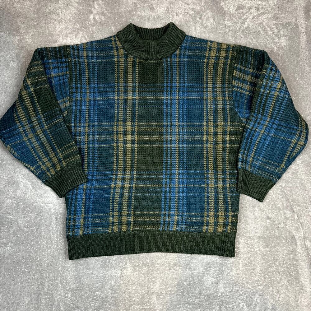VTG‎ Timberland Weathergear Sweater 100% Wool Mens XL Green Pullover Grandfather